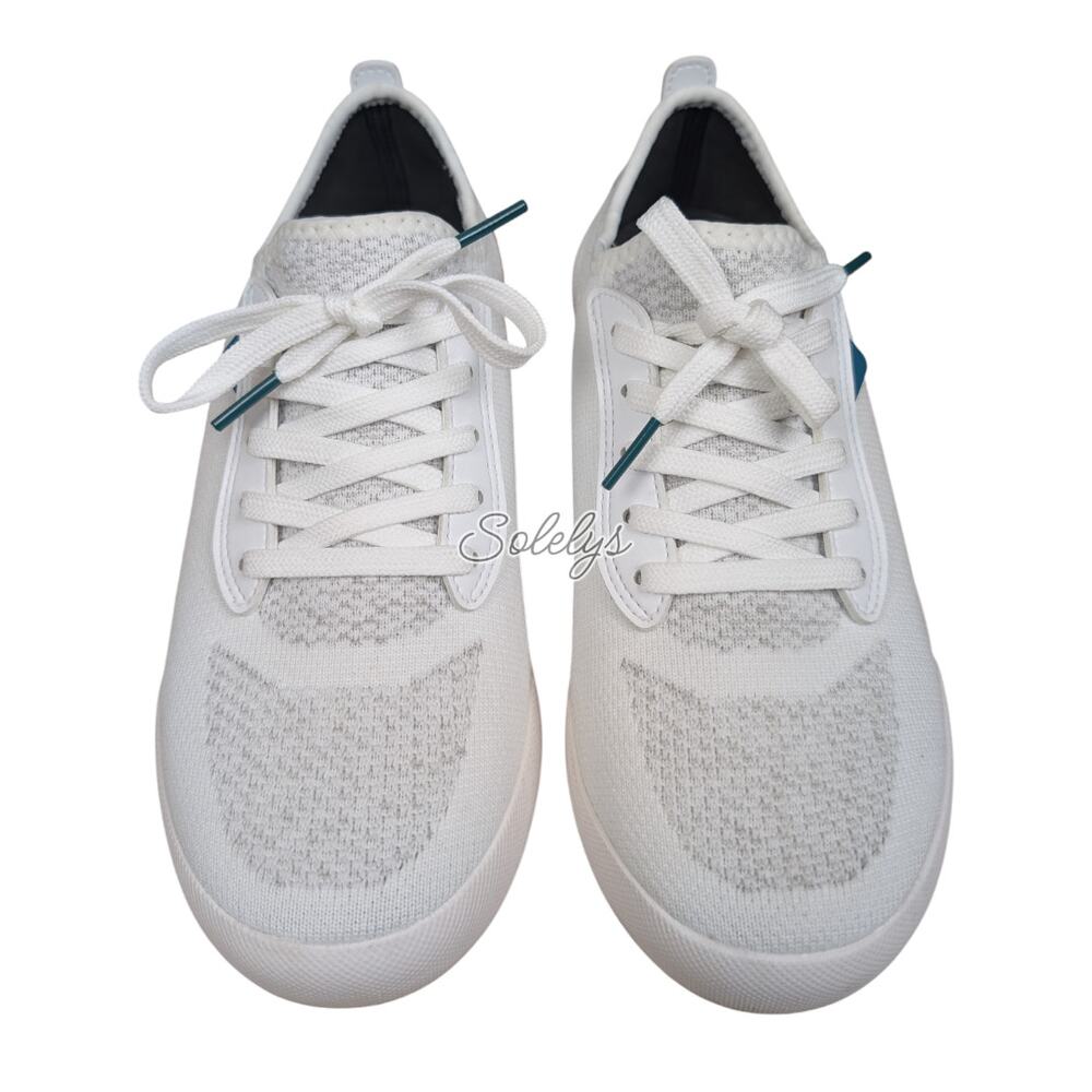 Vessi Weekend Womens 7 Marble White Waterproof Dyma-Tex Knit Lace Up Sneaker